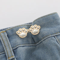 Cute Cat Claw Waist Tightener Buckles – 1 Pair Detachable Adjustable Alloy Buttons for Jeans, Pants & Casual Wear | Everyday Home Deal