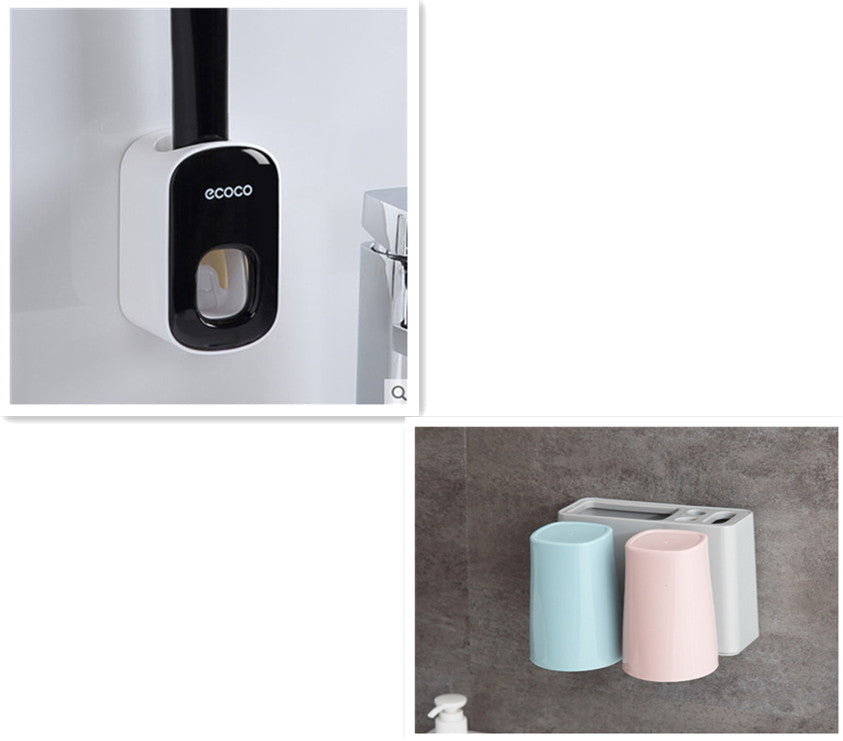 Wall Mounted Automatic Toothpaste Holder Bathroom Accessories Set Dispenser | Everyday Home Deal