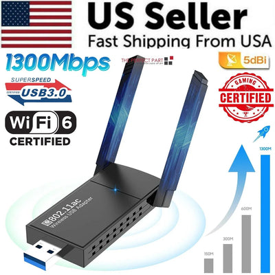 Men's Premium USB 3.0 Dual-Band Wireless WiFi Adapter — Premium Networking Gear | Everyday Home Deal