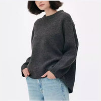 Sweet Crew Neck Pullover Sweater Winter Fashion Loose Long-sleeved Tops For Women Clothing