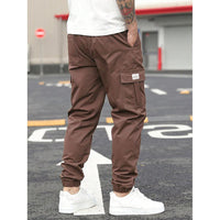 Men's Retro Drawstring Multi Pocket Workwear Casual Pants