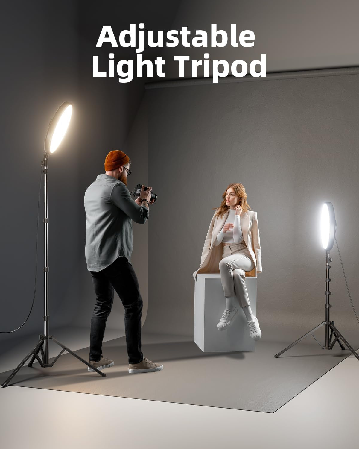 Large Ring Light with Stand, 72“ Tripod with Ring Light, 6500K Full-Screen Ringlight Tripod for Iphone with Phone Holder, Selfie Light for Makeup, Barber, Video Recording, Photography