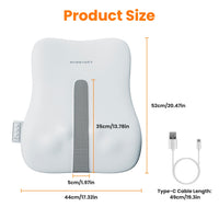 1 Set  Shiatsu Back Massager 3D Deep Tissue Kneading Massage Pillow Cordless USB Rechargeable With 3 Massaging Modes 2 Heating Levels 10Mins Auto-Off For Back Shoulder Waist Lumbar No Chair