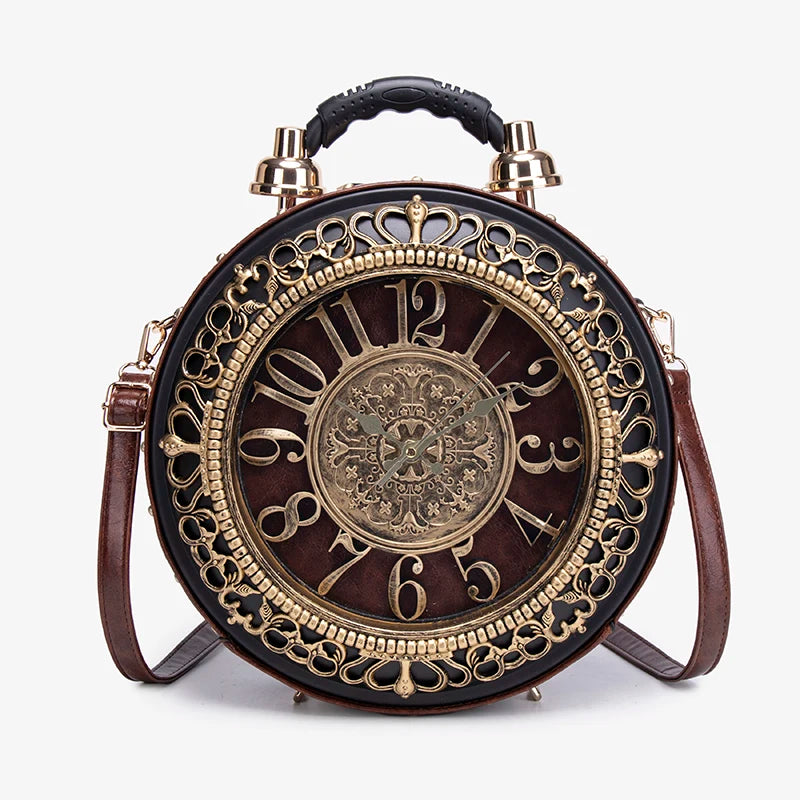 Retro Creative Clock Handbag 2025 New Style, Fashionable and Niche Design Sense, Single-Shoulder Crossbody Bag