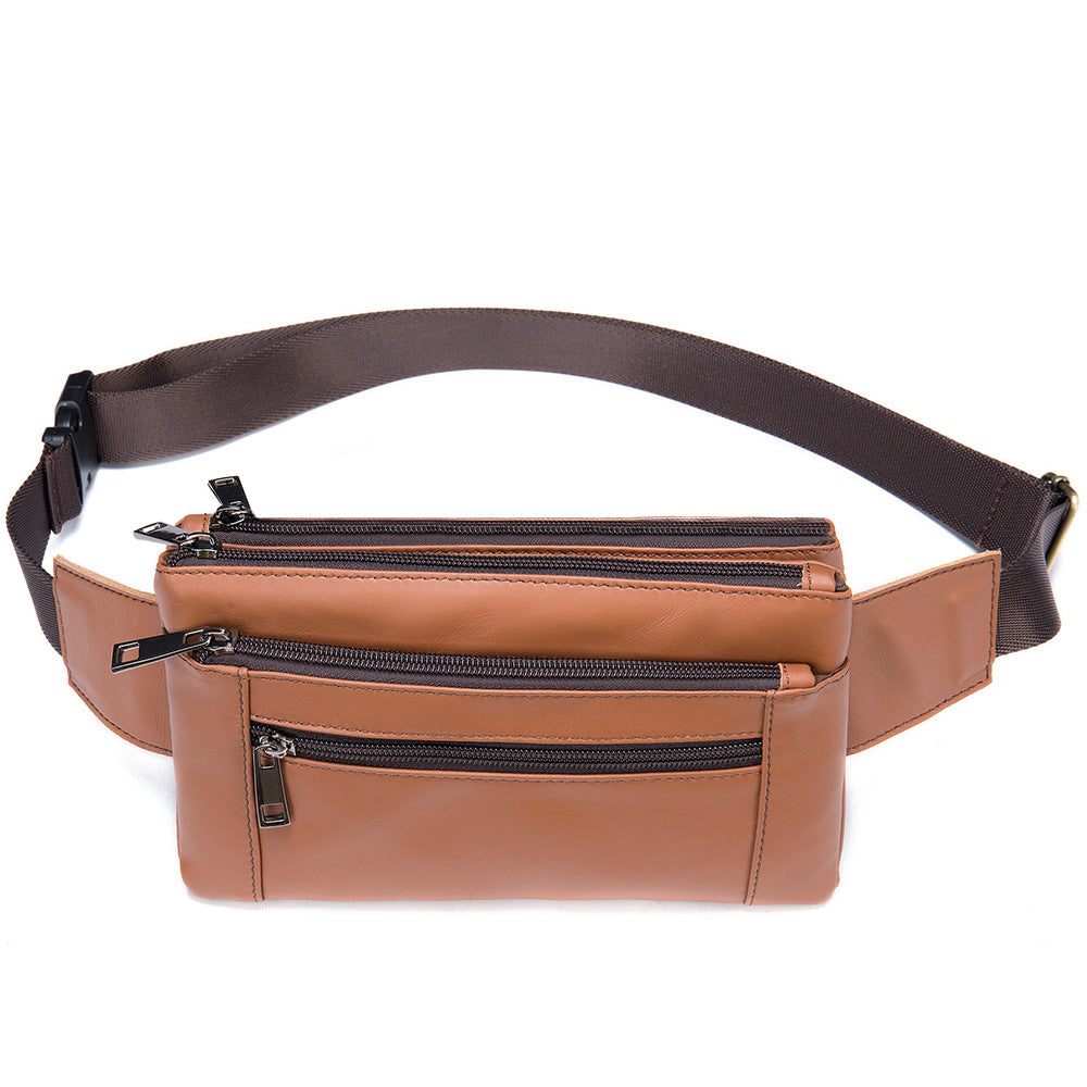 Men's High-End Full-Grain Leather Multifunctional Shoulder Crossbody Waist Bag — Premium Apparel Deal | Everyday Home Deal