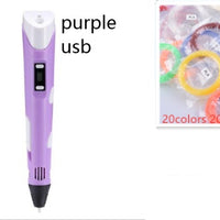 3D print pen 3D pen two generation graffiti 3D stereoscopic paintbrush children puzzle painting toys