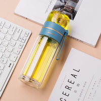 Double Wall Glass Tea Infuser Bottle | Leakproof Tea Separation Water Bottle | Everyday Home Deal
