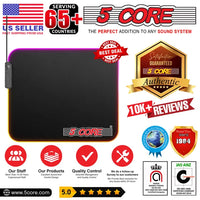 5Core Gaming Mouse Pad RGB 12 Light Modes 2 Zone Desk Mouse Mat W Rubber Base