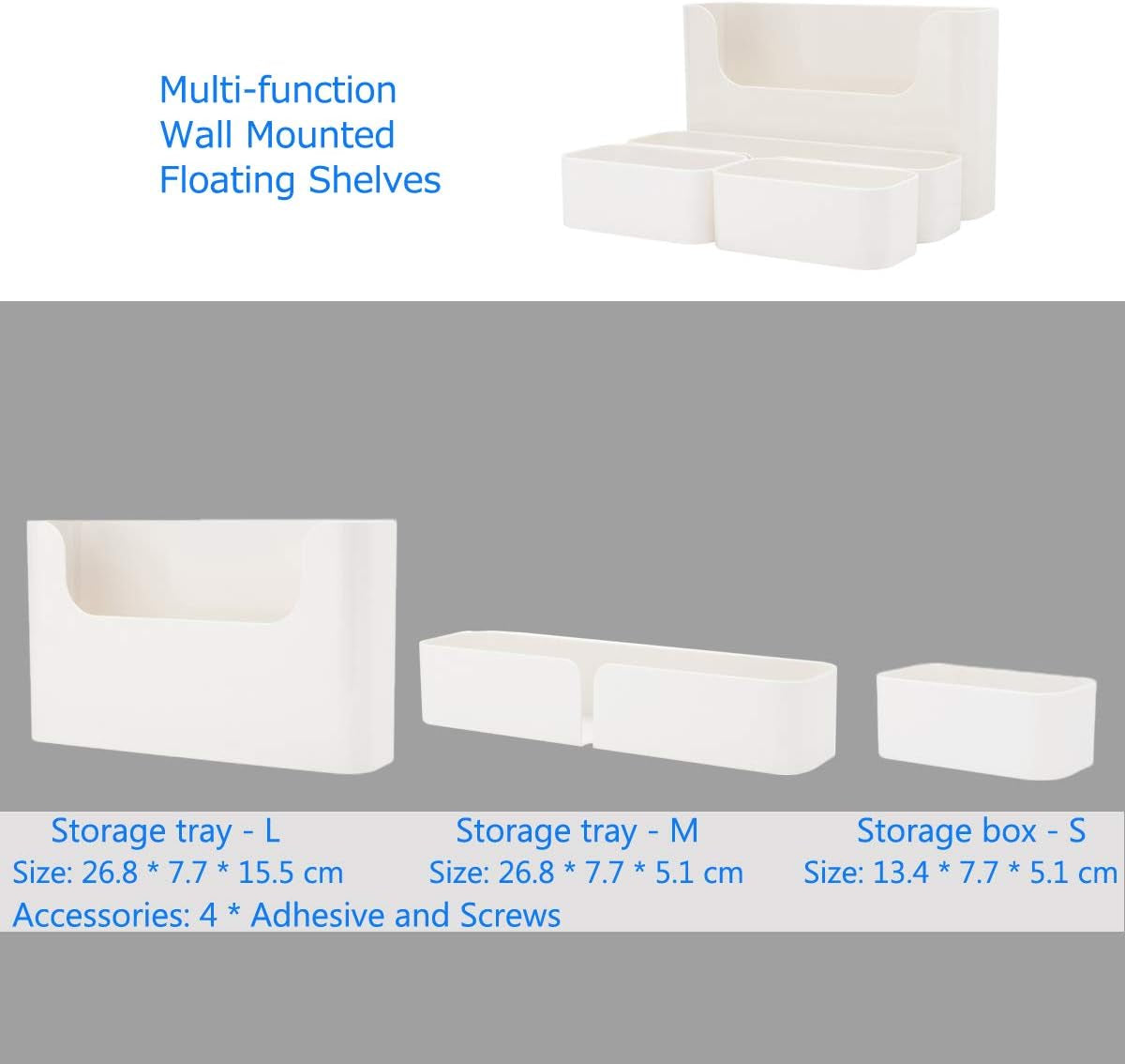 Floating Shelf Wall Mounted Non-Drilling Adhesive Bathroom Organizer Ledge Shelf for Home Decor