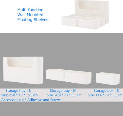 Floating Shelf Wall Mounted Non-Drilling Adhesive Bathroom Organizer Ledge Shelf for Home Decor