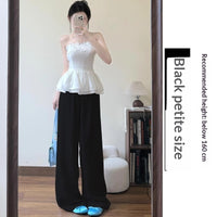 White Cotton-linen Wide-leg Viscose Floor-length Pants