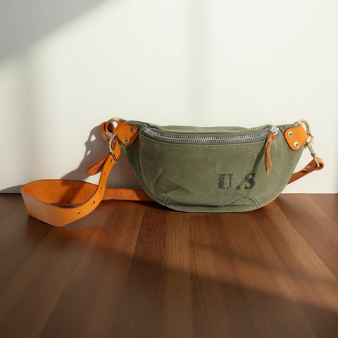 Men's American-Style Vintage Washed Canvas Leather Patchwork Large Capacity Bag — Premium Apparel Deal | Everyday Home Deal
