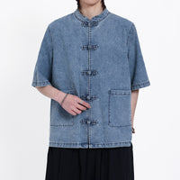 Mens Trendy HanfuTang Suit Shirt New Chinese Style Pre-washed