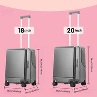 Children's Travel Luggage, Children's Seat Travel Luggage, 20 Inch Foldable Seat With Backrest. Computer Case With USB Port And 360 Degree Rotating Wheel. Hard Shell Luggage