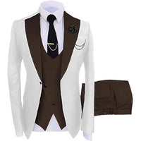 Mens Three-piece Mixed-color Suit