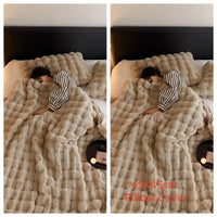 Polyester Carpet Rabbit Bubble Velvet Thickened Nap Blanket Quilt