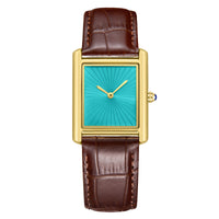 Mens Casual Watch Classic And Minimalist Square Case Two Hands