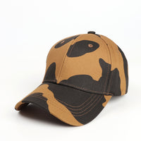 Cow Pattern Glossy Board Print Adjustable Simple And Versatile Style Peaked Cap Suitable For Outings, Entertainment And Shopping