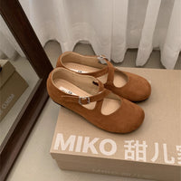 Womens Retro Round-toe Shoes With A Hidden Platform And Thick Sole