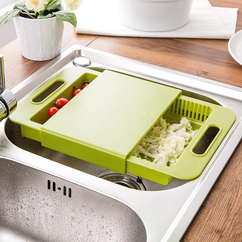 Multifunction Cutting Board with Sink Drain Basket | Kitchen Chopping Board | Everyday Home Deal