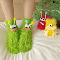 Womens Quirky Coral Fleece Mid-calf Socks