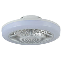 18 Inch Ceiling Fan With RGB Light Remote, Smart LED Ceiling Fans With Remote App Control, Modern Low Profile Dimmable Light Ceiling Fan For Bedroom Living Room White