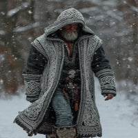 Mens Mid-Length Digital-Print Abstract Cape