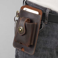 Genuine Leather Mens Cowhide Durable Work Belt-Powered Bag