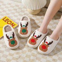 Christmas Shoes Winter Home Slippers Elk Soft Cozy Bedroom Slipper Slip On House Shoes | Everyday Home Deal