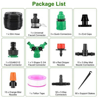 164FT Drip Irrigation Kit Automatic Garden Irrigation System Misting Plant Watering Drip Kit For Garden Greenhouse Flower Bed Patio Lawn