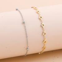 Bohemian-style Cross And Double-heart Multi-layer Anklet