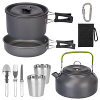 12-Piece Camping Cookware Set with Pot, Pan, Kettle, Cup & Utensils – Lightweight Outdoor Cooking Kit for Hiking & Picnics | Everyday Home Deal