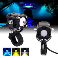 2pcs M5 Spotlight Ultra Bright LED Fog Lights, Headlights, Motorcycles, Cars, Projectors, Waterproof, Universal, Suitable For Motorcycles, SUV, Small, Auxiliary, Spotlight, 12W