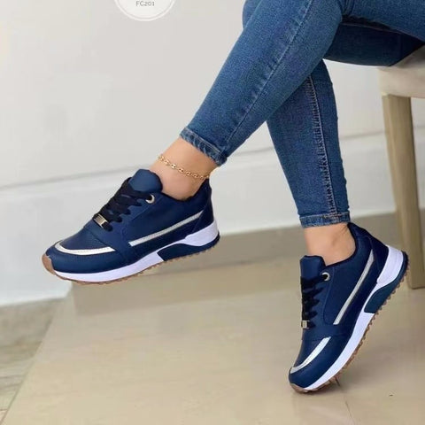 Women's Casual Lace-Up Flat Sequined Walking Sneakers — Premium Footwear Deal | Everyday Home Deal
