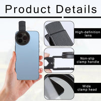 52mm Professional Phone Camera Clip With Macro Lens CPL Star Variable ND Filter For All Smartphones Aluminum Alloy Thread - With CPL Filter,Round Hole