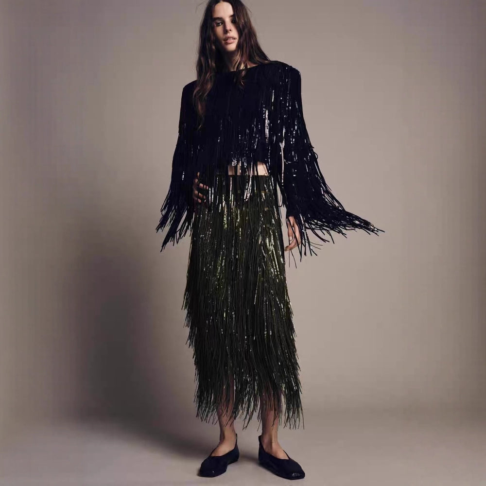 Beaded Tassel Party Skirt - Best Premium Clothing Deal | Everyday Home Deal