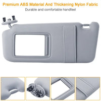 Auto Sun Visor Left Driver Side Car Sun Visor Fits 2007-2011 Toyota Camry Without Sunroof Vanity Light