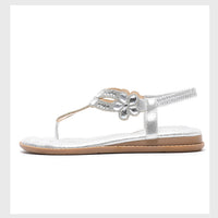 Summer New Arrival Bohemian Floral Rhinestone Flip-Flops In Plus Sizes For Women
