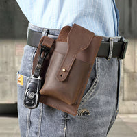 Genuine Leather Mens Cowhide Durable Work Belt-Powered Bag