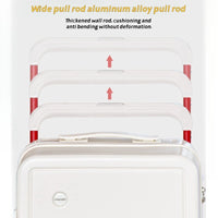 Wide Pull Rod Design Luggage Compartment, Front Open Lid, Stylish Large Capacity Luggage With Foldable Cup Holder And USB Interface