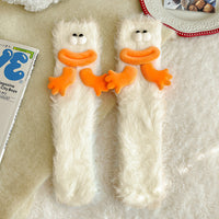 Womens Quirky Coral Fleece Mid-calf Socks