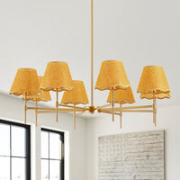 Golden Farmhouse Pendant Light 8-light Bohemian Pendant Light 38.6, Using Large Rural Rattan Pendant Light Fixtures With Adjustable Height Hangers, Suitable For E12 Base Bulb Not Included