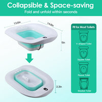 1Pc Foldable Postpartum Care Basin Sitz Toilet Seat Bidet Basin Battery Powered Toilet Bidet For Pregnant Postpartum Hemorrhoid Elderly Care 1400ML 47Oz
