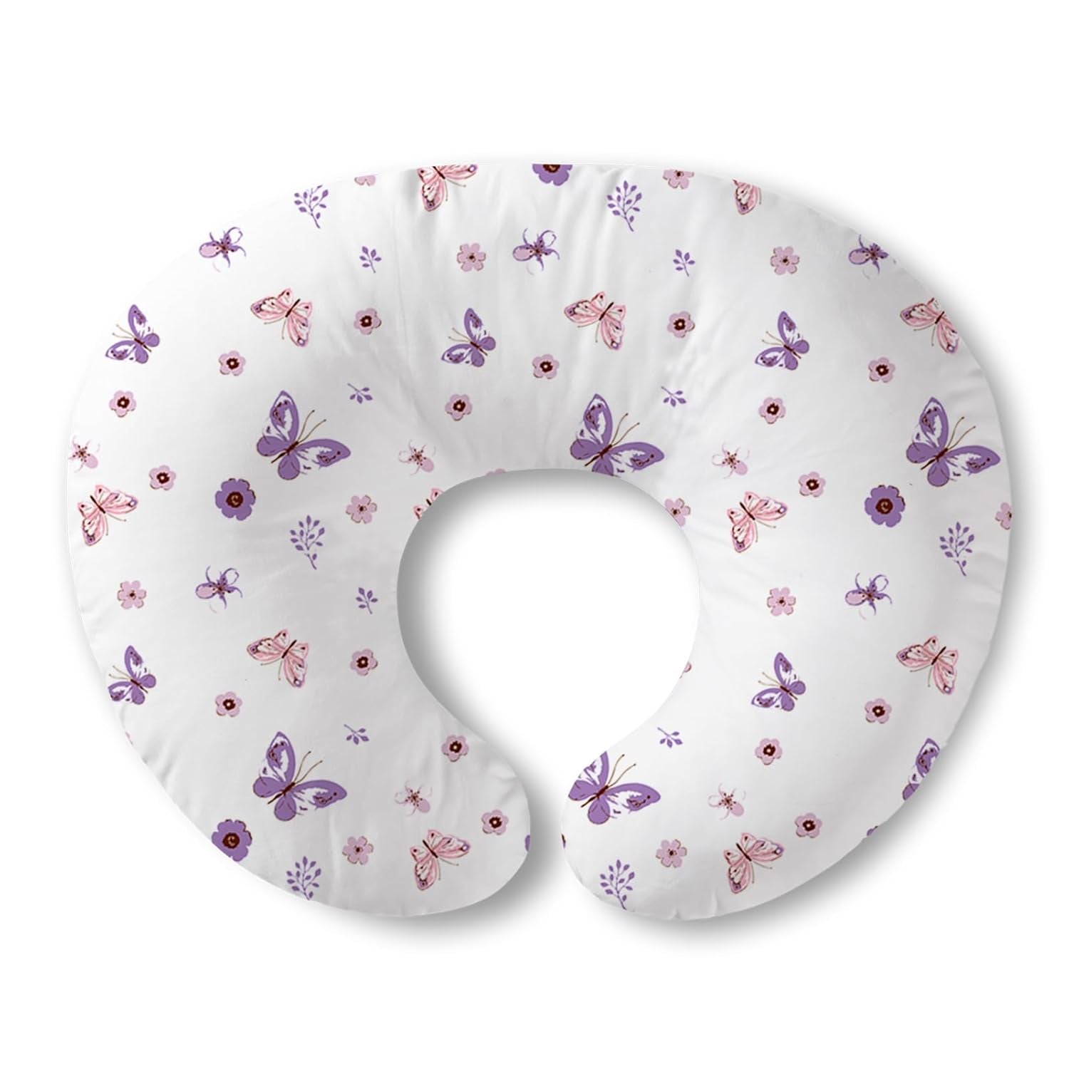 Nursing Pillow for Breastfeeding, Breathable Breast Feeding Pillow and Positioner with Removable Cover for More Support, Tummy Time and Bottle Feeding Support Pillow, Butterfly Dreams