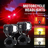 2pcs M5 Spotlight Ultra Bright LED Fog Lights, Headlights, Motorcycles, Cars, Projectors, Waterproof, Universal, Suitable For Motorcycles, SUV, Small, Auxiliary, Spotlight, 12W