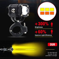 2pcs M5 Spotlight Ultra Bright LED Fog Lights, Headlights, Motorcycles, Cars, Projectors, Waterproof, Universal, Suitable For Motorcycles, SUV, Small, Auxiliary, Spotlight, 12W
