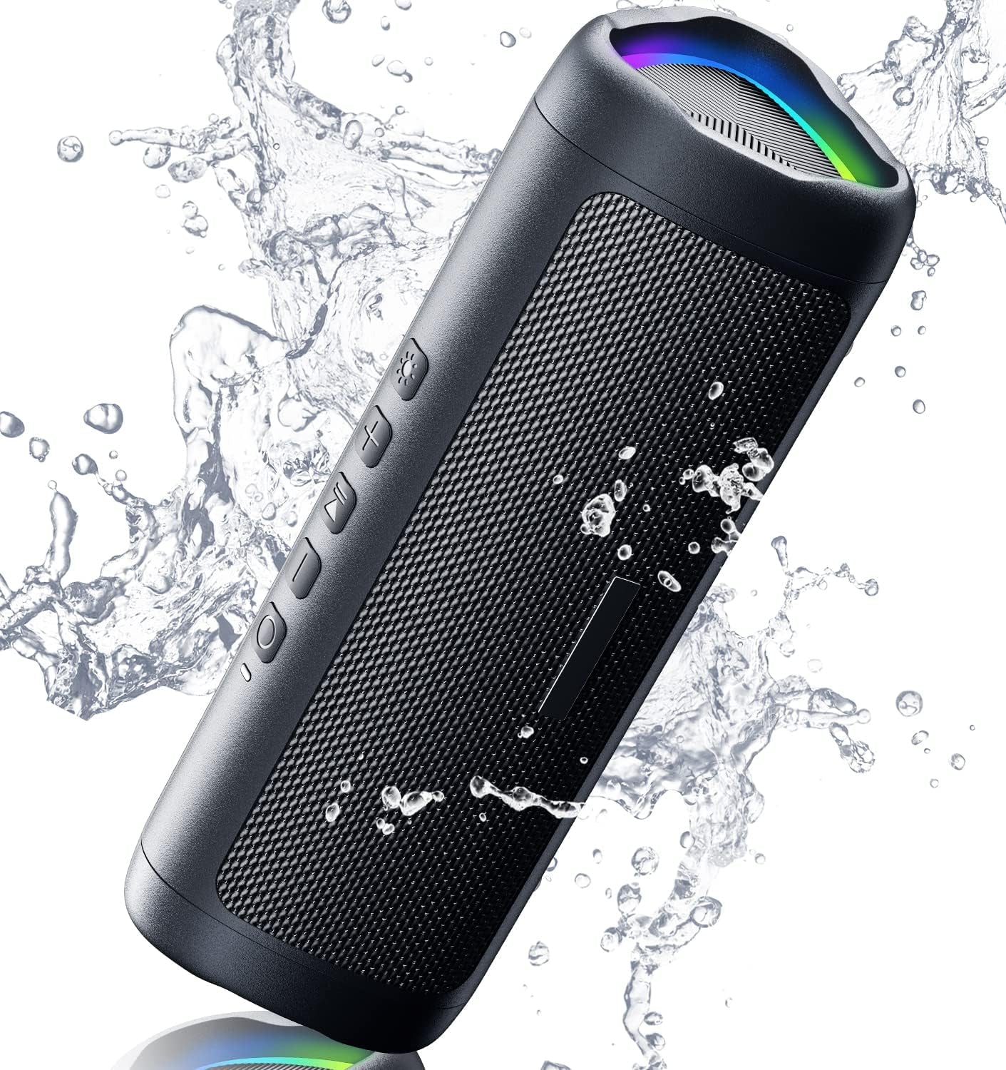 Bluetooth Speaker Portable Wireless, IPX5 Waterproof, up to 20H Playtime, TWS Pairing, BT5.3, for Home/Party/Outdoor/Camping/Beach Essentials, Birthday Gift (Black)