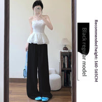 White Cotton-linen Wide-leg Viscose Floor-length Pants