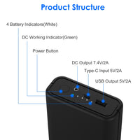 1Pc 10,000mAh OR 20,000mAh 5V 2A Power Bank For Heated Jackets Vests Pants Gloves Scarves DC 7.4V 2A Heated Clothing Replacement Battery Pack For Men Women