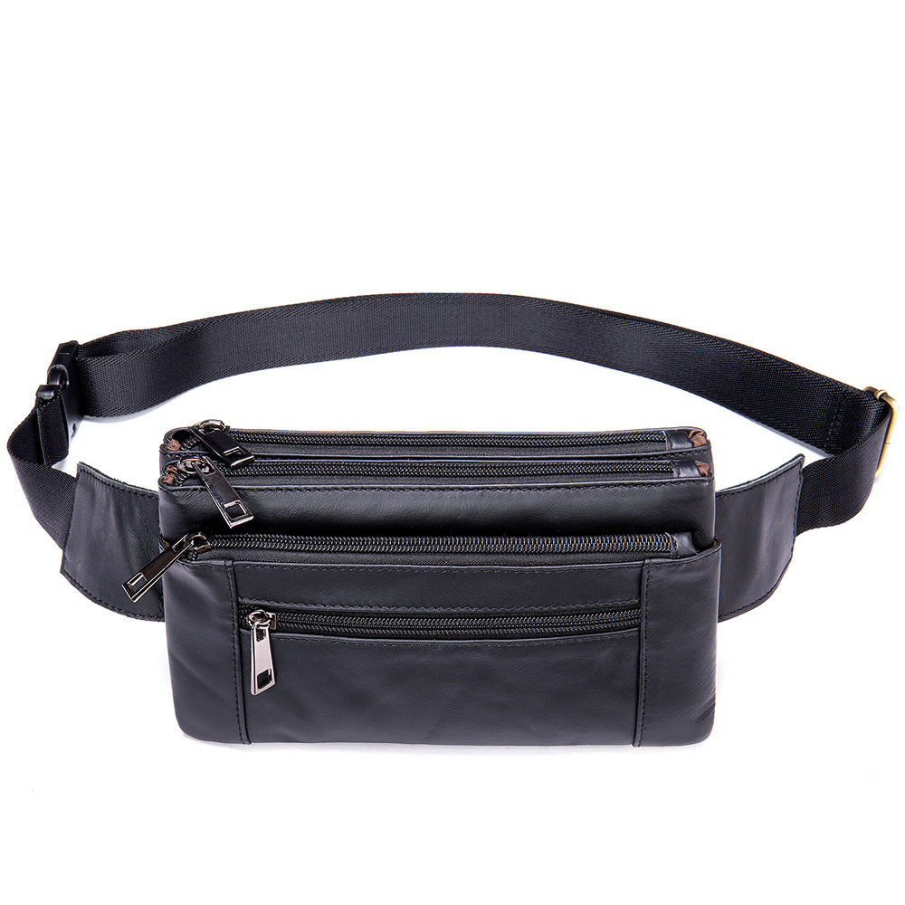 Men's High-End Full-Grain Leather Multifunctional Shoulder Crossbody Waist Bag — Premium Apparel Deal | Everyday Home Deal
